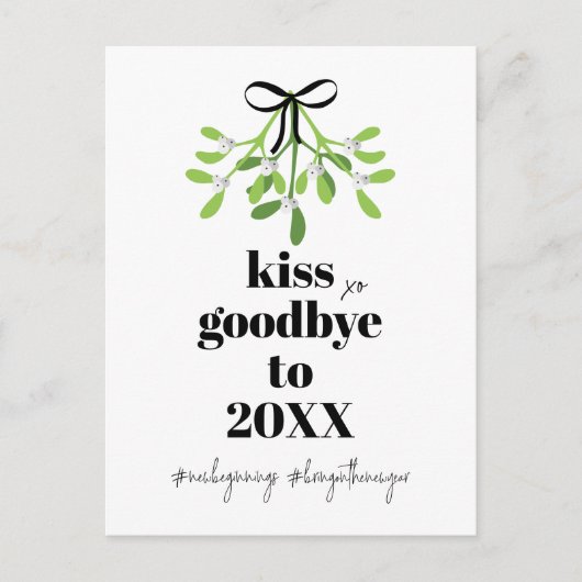 Mistletoe kus vaarwel do-over grappig feestdagenkaart (Voorkant)