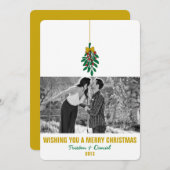 MISTLETOE KUSS Plat Kerst Foto Kaart Uitnodiging (Voorkant / Achterkant)