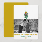 MISTLETOE KUSSEN Plat Kerstkaart Uitnodiging (Voorkant / Achterkant)