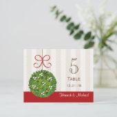 MISTLETOE KUSSING BALL TROUWTAFEL NUMMER KAART (Staand voorkant)