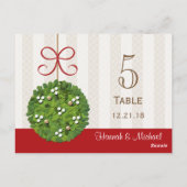 MISTLETOE KUSSING BALL TROUWTAFEL NUMMER KAART (Achterkant)