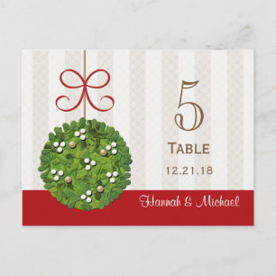 MISTLETOE KUSSING BALL TROUWTAFEL NUMMER KAART