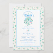 Mistletoe Kust Blauw Baby shower voor Jongen Kaart (Voorkant)