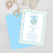Mistletoe Kust Blauw Baby shower voor Jongen Kaart