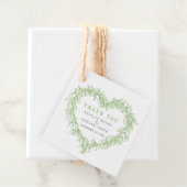 Mistletoe lijn art groen grijs bruiloft dank u bedankjes labels (In situ)