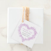 Mistletoe lijn art paarse grijze bruiloft dank u bedankjes labels (In situ)