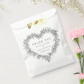 Mistletoe lijn art zwart wit bruiloft dank u bedankzakje (Gezegeld)