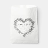 Mistletoe lijn art zwart wit bruiloft dank u bedankzakje (Voorkant)