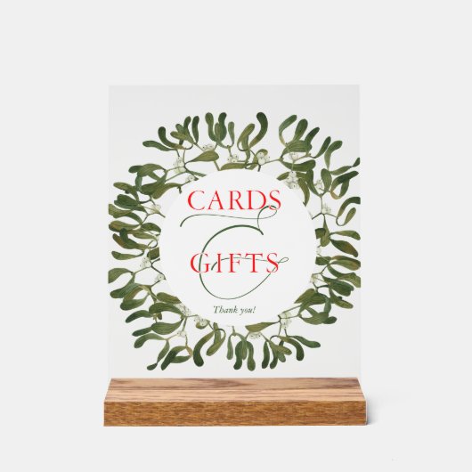 Mistletoe Lijst Script Trouwkaarten en geschenken Acryl Bord (Voorkant)