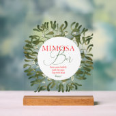 Mistletoe Lijst Script Vrijgezellenfeest Mimosa Ba Acryl Bord (Neutraal)