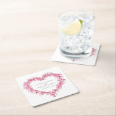 Mistletoe line art red winter bruiloft douane kartonnen onderzetters (Insitu)