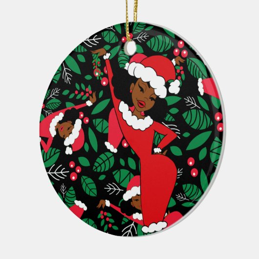 Mistletoe Love Keramisch Ornament (Links)