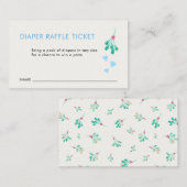 Mistletoe Luier Raffle Ticket Kaart (Voorkant / Achterkant)
