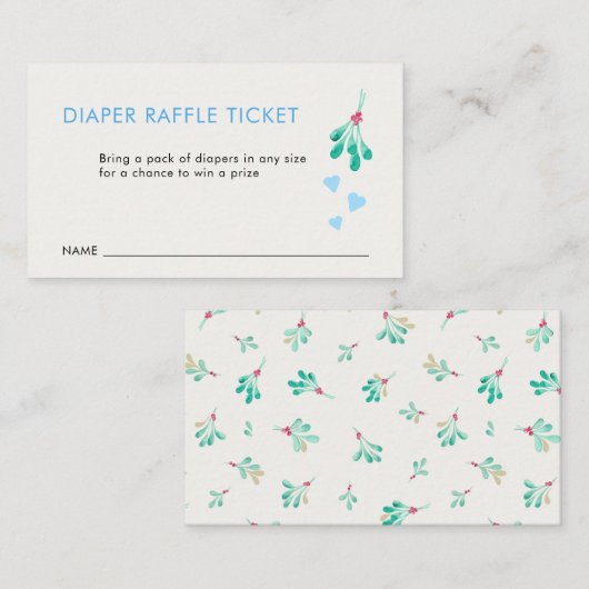 Mistletoe Luier Raffle Ticket Kaart (Voorkant / Achterkant)