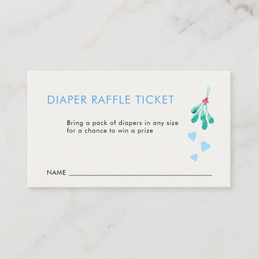 Mistletoe Luier Raffle Ticket Kaart (Voorkant)