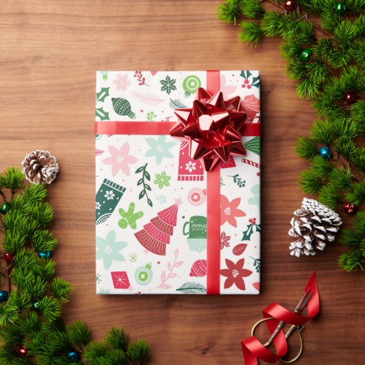 Mistletoe Magic Christmas Wrapping Paper Cadeaupapier (Feestdagen Geschenken)