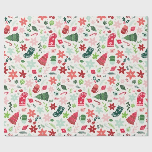 Mistletoe Magic Christmas Wrapping Paper Cadeaupapier (Vlak)