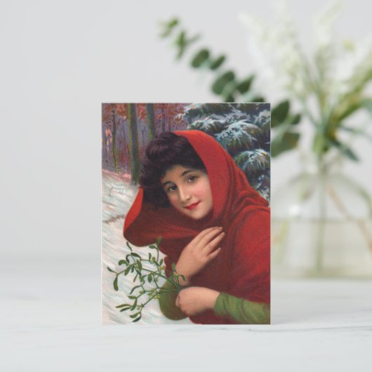 Mistletoe Maiden Briefkaart (Staand voorkant)