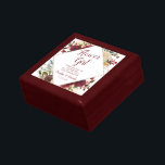 Mistletoe Manor Bloemenmeisje Quote gepersonalisee Cadeaudoosje<br><div class="desc">Mistletoe Manor Waterverf Lush Winter Rozen Design met handgeschilderde bloemen, Holly Berry Leaves, Pine Spring gebladerte en Waterverf verfpenseelstreken. Kleurrijke Marsala, Wijn Merlot Rood, Bourgogne, Ivoor Cream, en Groen. Met Swirly Chic Typography Brush Script Fonts en Elegant Roos Gold Glitter Folie Geometric Diamond Lijst- Bloemenmeisje Heartfelt Quote Keepsake gepersonaliseerde houten...</div>