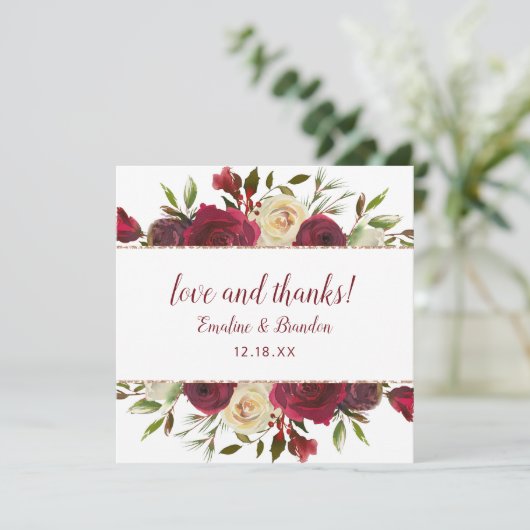 Mistletoe Manor Bruiloft Liefde en Bedankt Vierkan (Staand voorkant)