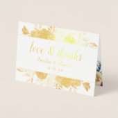 Mistletoe Manor Chic Dank u bruiloft foto goud Folie Kaarten (Voorkant)