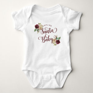 Mistletoe Manor Christmas Floral Santa Baby Girl Romper