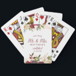 Mistletoe Manor De nieuwe Mr en Mrs Passen getrouw Pokerkaarten<br><div class="desc">Mistletoe Manor Waterverf Lush Winter Rozen Design met handgeschilderde bloemen, Holly Berry Leaves, Pine Spring gebladerte en Waterverf verfpenseelstreken. Kleurrijke Marsala, Wijn Merlot Rood, Bourgogne, Ivoor Cream, en Groen. Met Swirly Chic Typography Brush Script Fonts en Elegant Floral Border - The New Mr en Mrs Passen getrouwd Keepsake gepersonaliseerde speelkaarten!...</div>
