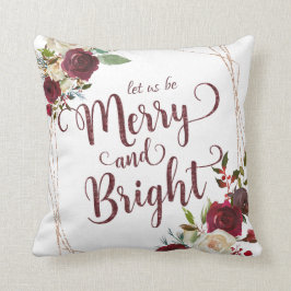 Mistletoe Manor Floral Laat ons vrolijk en helder  Kussen