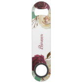 Mistletoe Manor Floral Waterverf Chique bruidsmeis Speed Flessenopener (Achterkant)