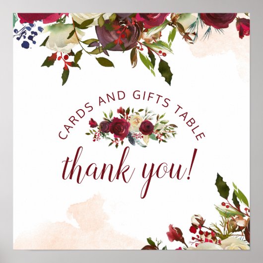 Mistletoe Manor Kaarten & Gifts Wedding Table Sign Poster (Voorkant)