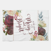 Mistletoe Manor Kerstmis Vrolijk en helder vakanti Theedoek (Horizontaal)