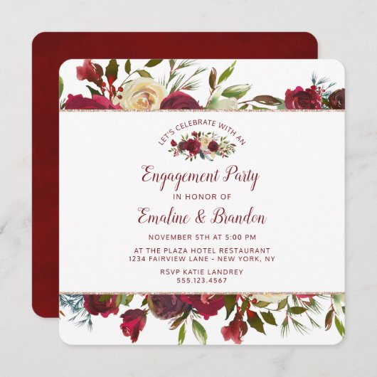 Mistletoe Manor Laten we verlovingsfeest vieren Kaart (Voorkant / Achterkant)