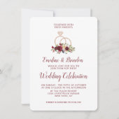 Mistletoe Manor Roos Gold Sparkle Rings Bruiloft Kaart (Voorkant)