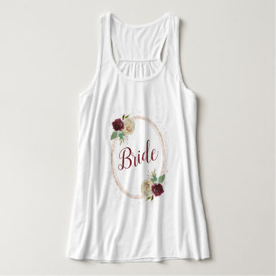 Mistletoe Manor Roos Goud Ovaal Bloemen Lijst Brui Tanktop