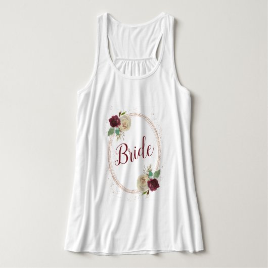 Mistletoe Manor Roos Goud Ovaal Bloemen Lijst Brui Tanktop (Design voorkant)