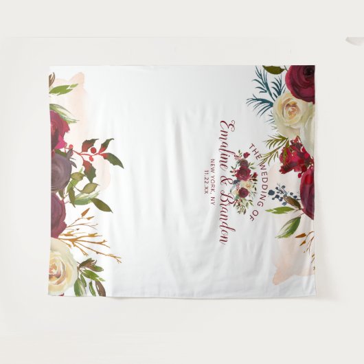 Mistletoe Manor Trouwfoto booth achtergrond Wandkleed (Voorkant (horizontaal))