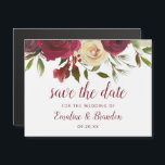 Mistletoe Manor Watercolor Winter Save the Date<br><div class="desc">Mistletoe Manor Watercolor Weelderige Winterrozen Ontwerp met de Hand Geschilderde Bloemen,  Hulstbesbladeren,  Dennentakje Loof. Kleurrijk Marsala,  Wijn Merlot Rood,  Bourgondië,  Ivoor Crème en Groen. Met Draaierige Chic Typografie Borstel Schrift Lettertypen,  Rand en Elegant Bloemendesign - Trouwkaart Save the Date Magnetische Kaarten!</div>