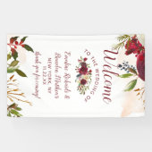 Mistletoe Manor Waterverf Bloemen bruiloft Welkom Spandoek (Horizontaal)