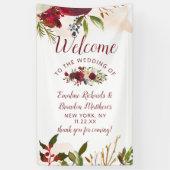 Mistletoe Manor Waterverf Bloemen bruiloft Welkom Spandoek (Verticaal)