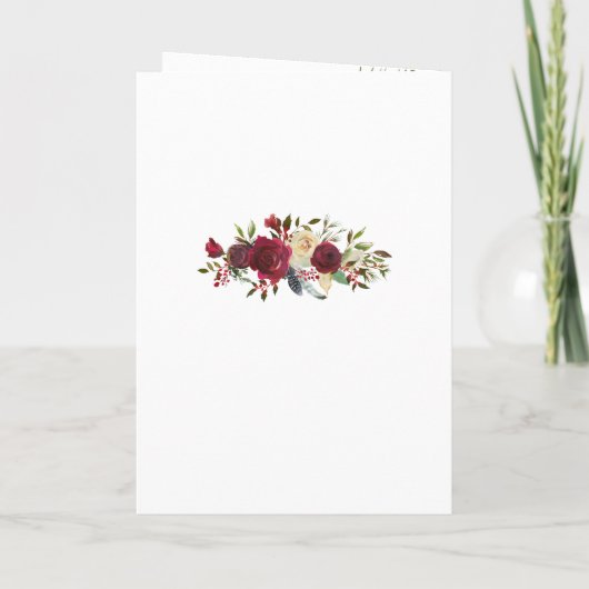 Mistletoe Manor Waterverf Bloemen Trouwceremonie Programma (Achterkant)