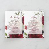 Mistletoe Manor Waterverf Bloemen Trouwceremonie Programma (Binnen)