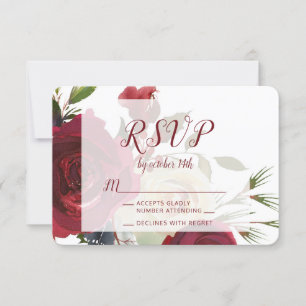 Mistletoe Manor Waterverf Bruiloft RSVP Reactie Kaartje