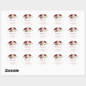 Mistletoe Manor Waterverf Chic Wedding Dank je Ronde Sticker (Vel)