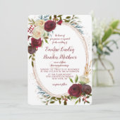 Mistletoe Manor Waterverf Elegant Ovaal Bruiloft Kaart (Staand voorkant)