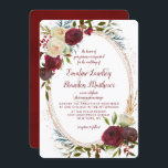 Mistletoe Manor Waterverf Elegant Ovaal Bruiloft Kaart<br><div class="desc">Mistletoe Manor Waterverf Lush Winter Rozen Design met handgeschilderde bloemstukken, Holly Berry Leaves, Pine Spring Foliage. Kleurrijke Marsala, Wijn Merlot Rood, Bourgogne, Ivoor Cream, en Groen. Met Swirly Chic Typography Brush Script Fonts, en Roos Gold Glitter Folie, Waterverf penseelstreken, en Elegant Ovaal Lijst ontwerp- Wedding Invitations! ~ Controleer mijn winkel...</div>