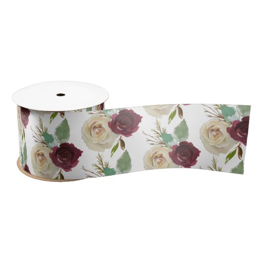 Mistletoe Manor Waterverf Lush Boeketten Bruiloft Satijnen Lint (Spoel)