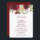 Mistletoe Manor Waterverf Lush Top Border Bruiloft Kaart<br><div class="desc">Mistletoe Manor Waterverf Lush Winter Rozen Design met handgeschilderde bloemstukken, Holly Berry Leaves, Pine Spring Foliage. Kleurrijke Marsala, Wijn Merlot Rood, Bourgogne, Ivoor Cream, en Groen. Met Swirly Chic Typography Brush Script Fonts, en Elegant floral top border design- Bruiloft uitnodigingen! ~ Controleer mijn winkel om de hele Wedding suite te...</div>