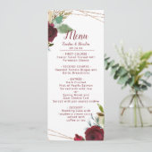 Mistletoe Manor Waterverf Lush Winter Roos Diner Menu (Staand voorkant)