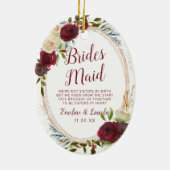 Mistletoe Manor Waterverf naar het bruidsmeisje Qu Keramisch Ornament (Achterkant)