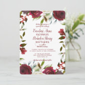 Mistletoe Manor Waterverf Winter Border Bruiloft Kaart (Staand voorkant)